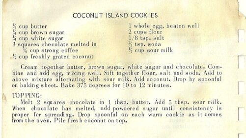 COCONUT ISLAND COOKIES