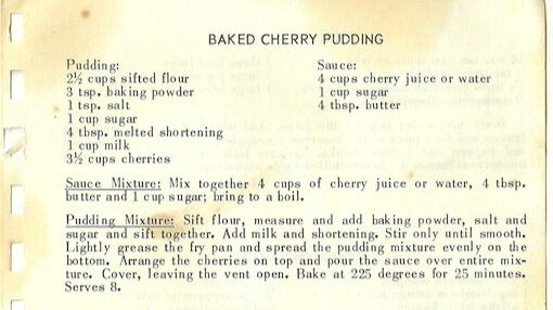 BAKED CHERRY PUDDING