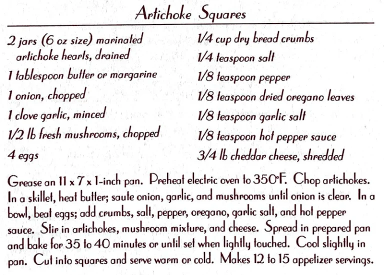 Artichoke Squares