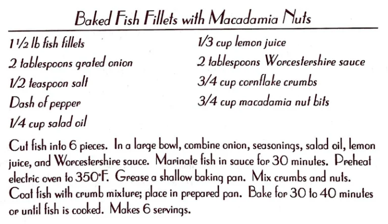 Baked Fish Fillets with Macadamia Nuts