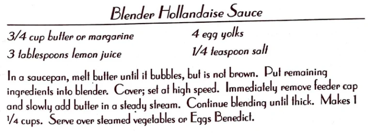 Blender Hollandaise Sauce