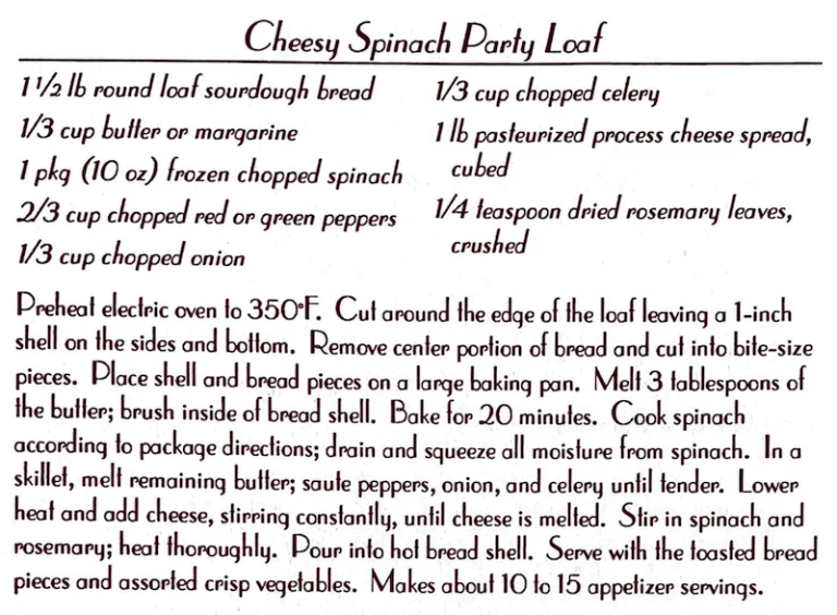 Cheesy Spinach Party Loaf