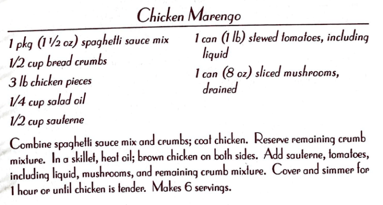 Chicken Marengo