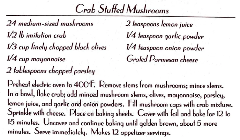 Crab Stuffed Mushrooms