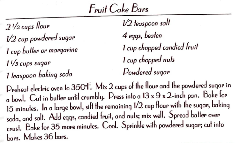 Fruit Cake Bars