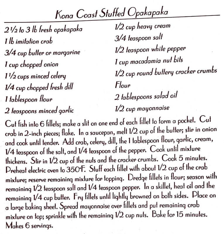 Kona Coast Stuffed Opakapaka