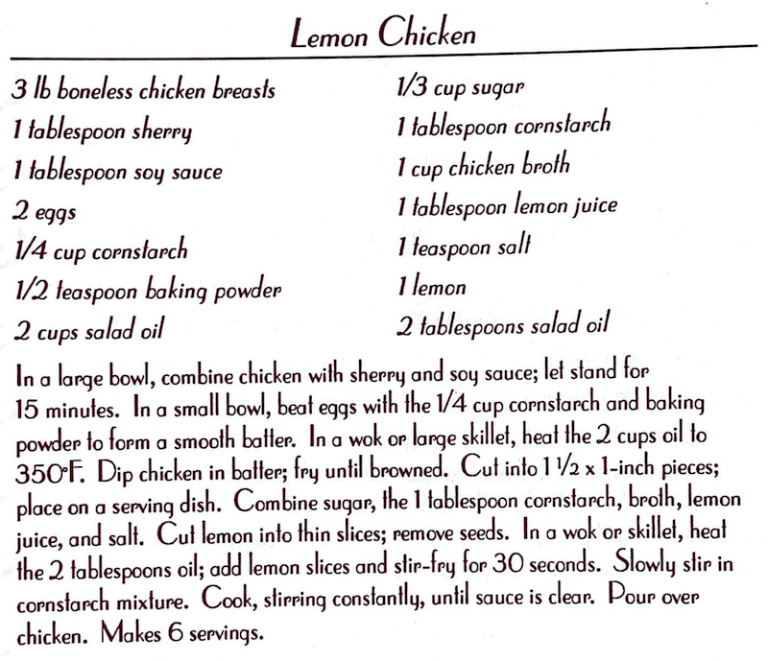 Lemon Chicken