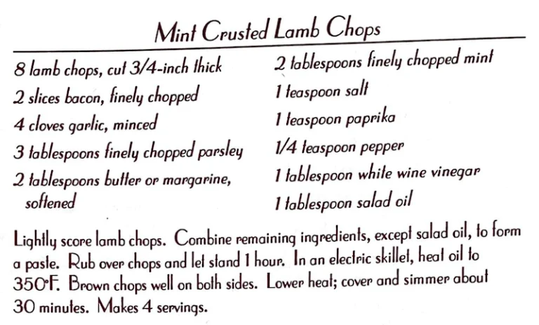 Mint Crusted Lamb Chops