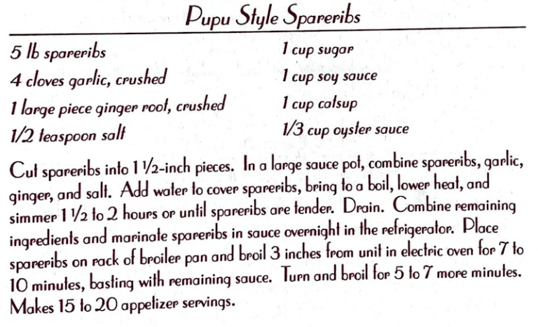 Pupu Style Spareribs