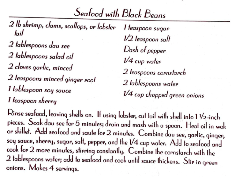 Seafood with Black Beans