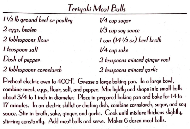 Teriyaki Meat Balls