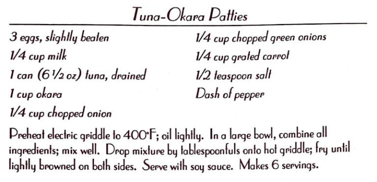 Tuna Okara Patties