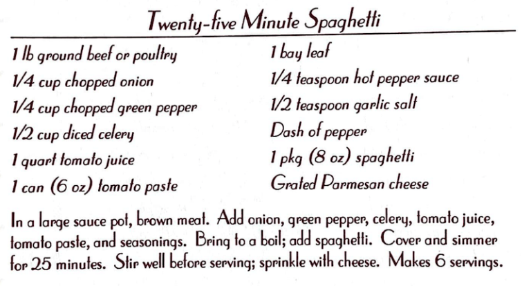 Twenty-Five Minute Spaghetti