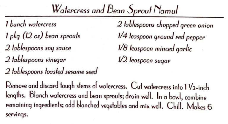 Watercress and Bean Sprout Namul