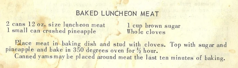 Baked Luncheon Meat