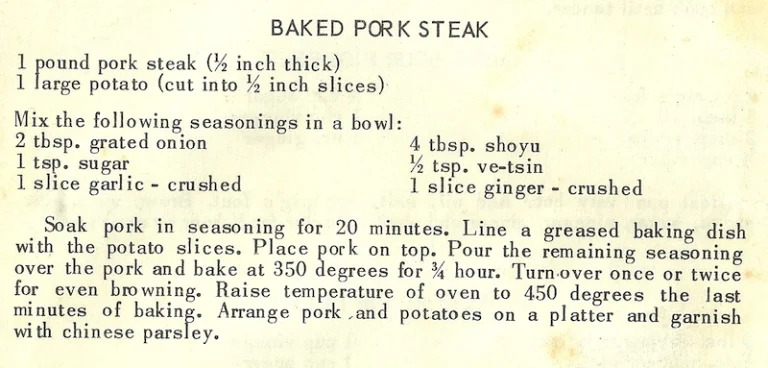 Baked Pork Steak