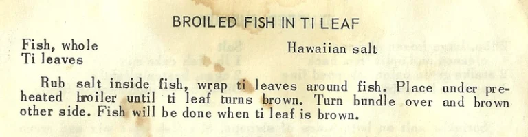 Broiled Fish in Ti Leaf