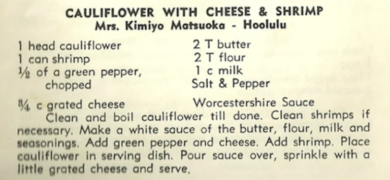 Cauliflower with Cheese and Shrimp