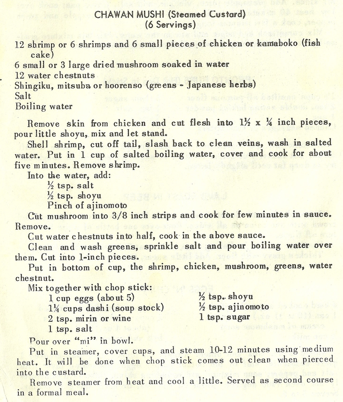 Chawan Mushi (Steamed Custard)