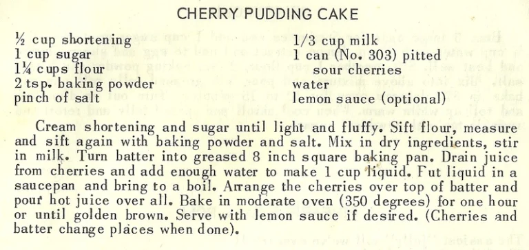 Cherry Pudding Cake