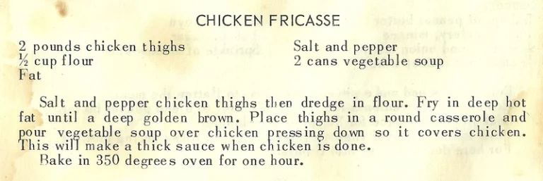 Chicken Fricasse