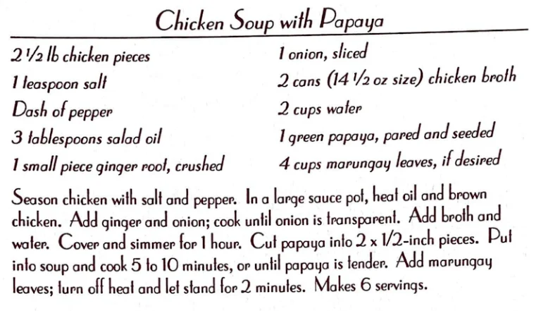 Chicken Soup with Papaya