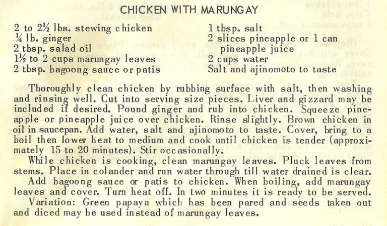 Chicken With Marungay