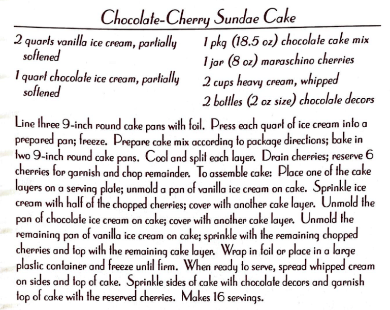 Chocolate Cherry Sundae Cake