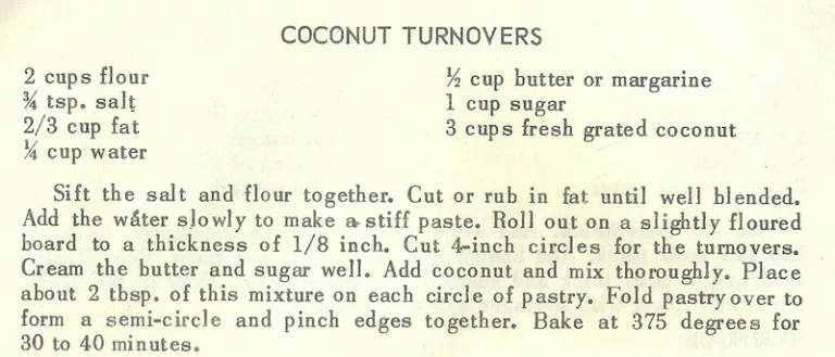 Coconut Turnovers