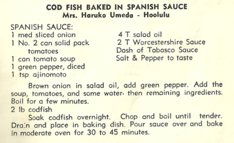 Cod Fish Baked in Spanish Sauce