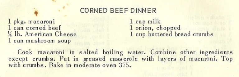 Corned Beef Dinner