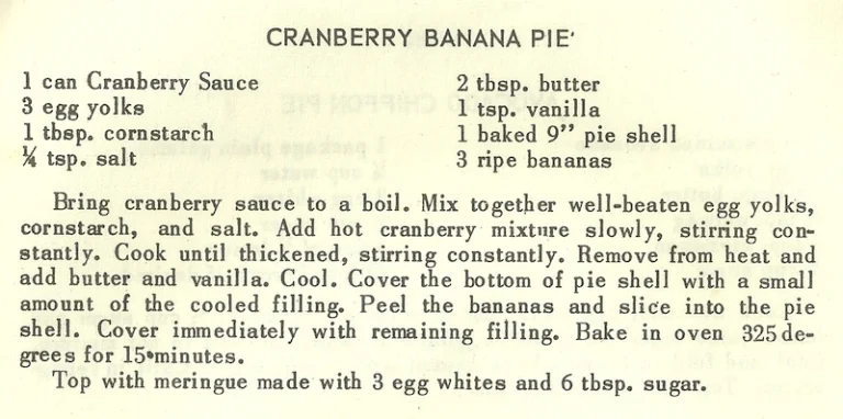 Cranberry Banana Pie