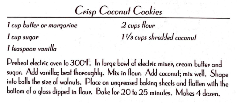 Crisp Coconut Cookies