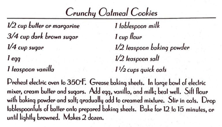 Crunchy Oatmeal Cookies