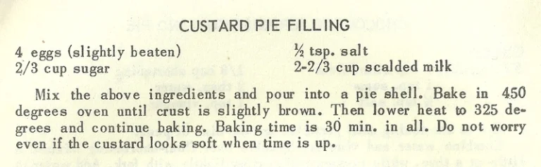 Custard Pie Filling