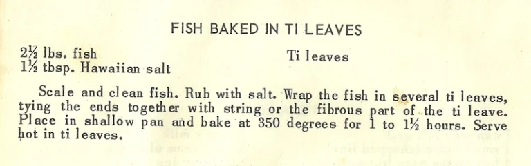 Fish Baked in Ti Leaves