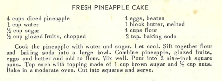 Fresh Pineapple Cake