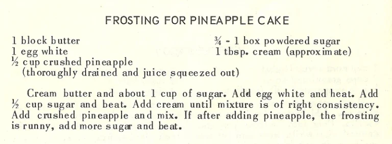 Frosting for Pineapple Cake