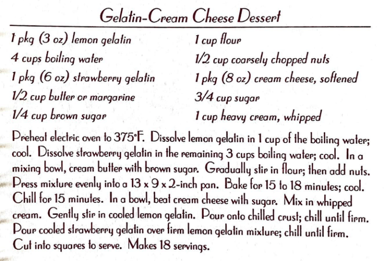 Gelatin-Cream Cheese Dessert
