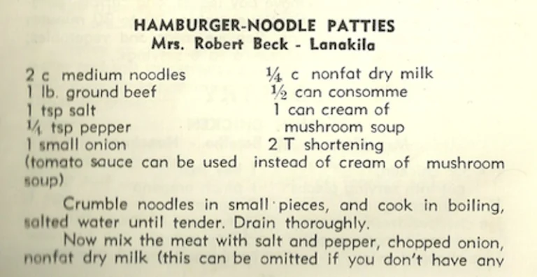 Hamburger-Noodle Patties
