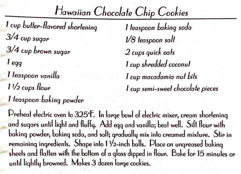 Hawaiian Chocolate Chip Cookies