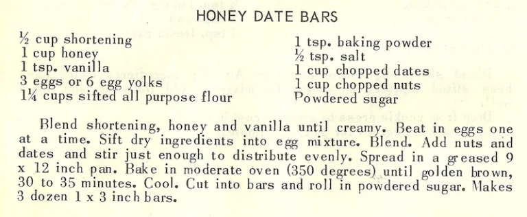 Honey Date Bars