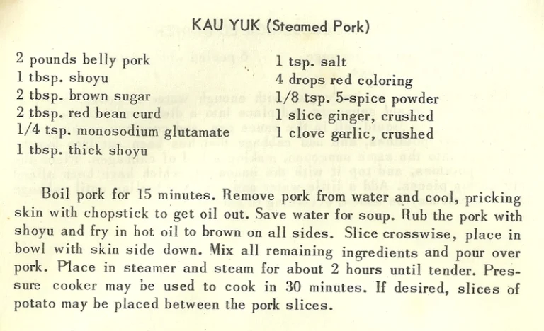 Kau Yuk (Steamed Pork)