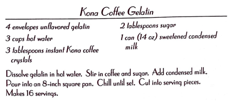 Kona Coffee Gelatin