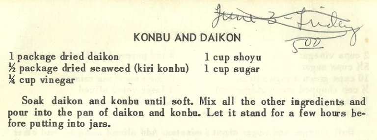 Konbu and Daikon