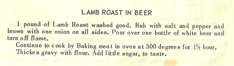 Lamb Roast in Beer