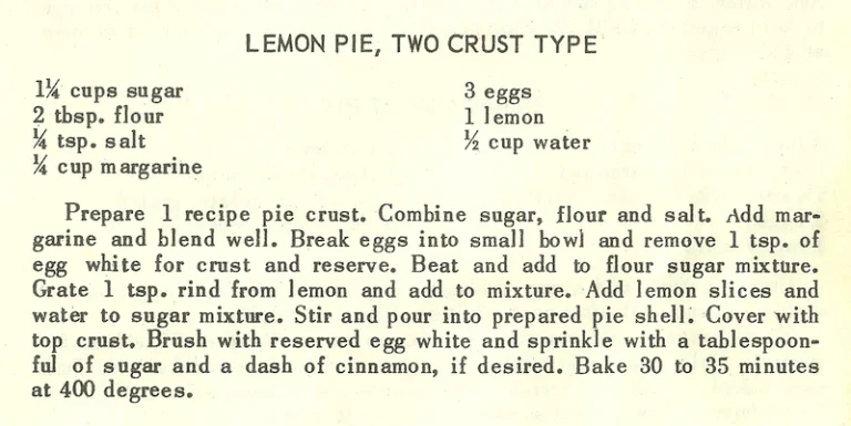 Lemon Pie, Two Crust Type