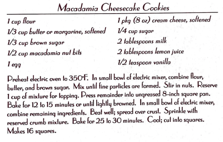 Macadamia Cheesecake Cookies