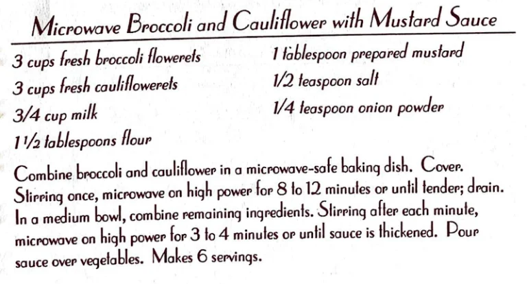 Microwave Broccoli and Cauliflower with Mustard Sauce