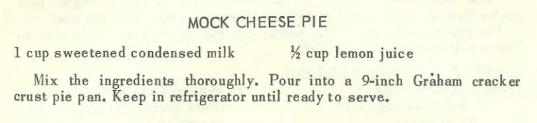 Mock Cheese Pie
